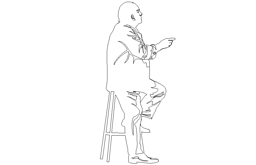 Old people autocad detail dwg file
