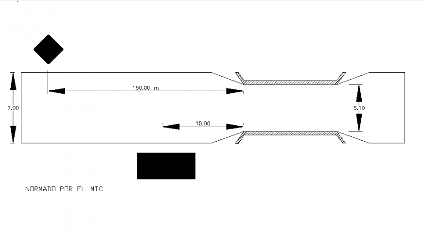 Orifice channel front elevation plan