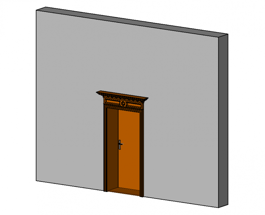 Ornate door 3d model detail elevation 3d max file