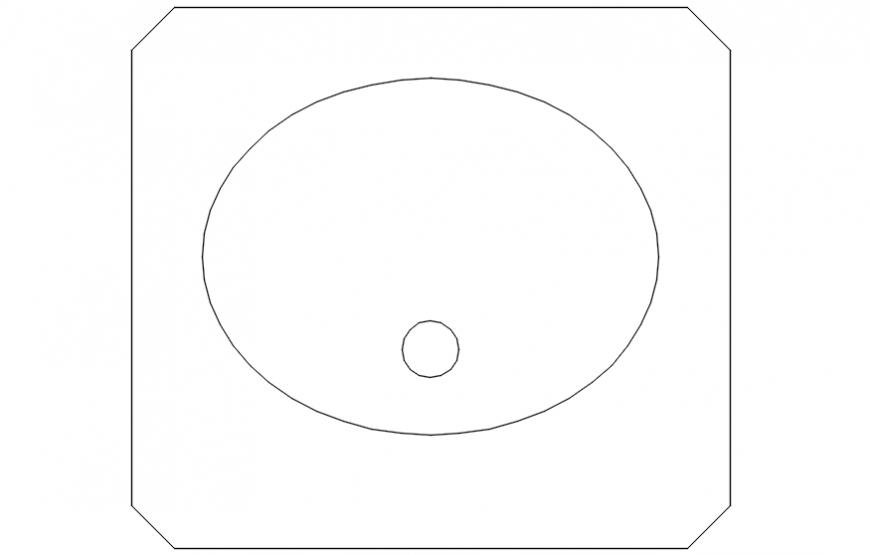 oval standing basin .dwg file
