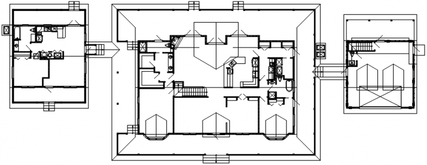 Overall floor framing plan and sanitary installation for office building dwg file