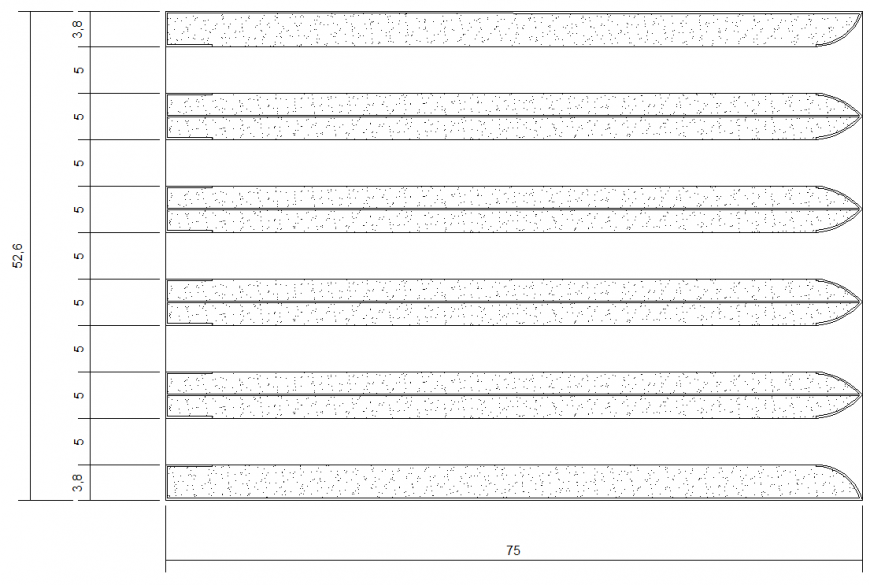 Parallel baffle silencer plan autocad file