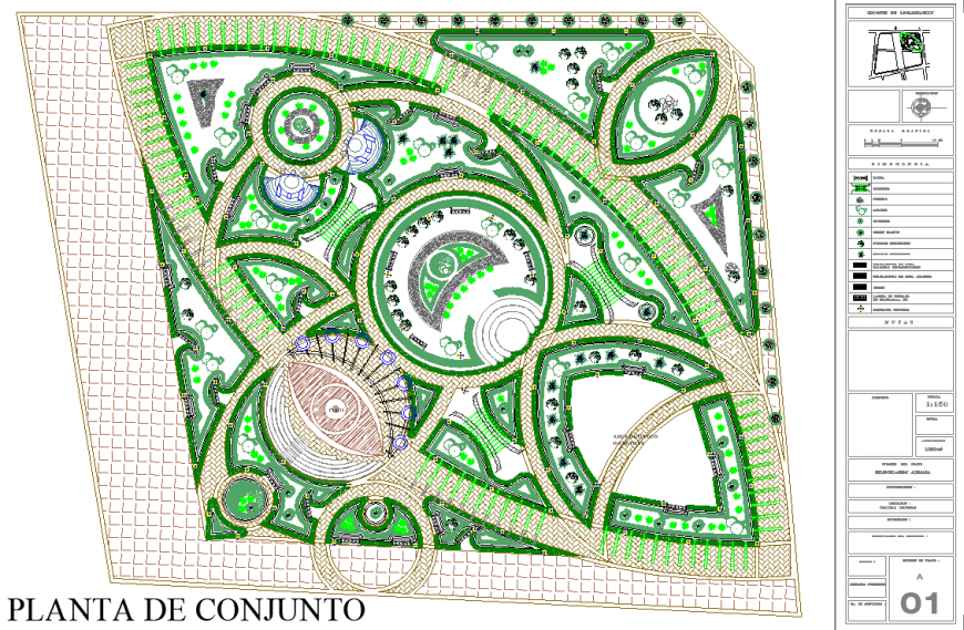 Park detail layout drawing in dwg file.