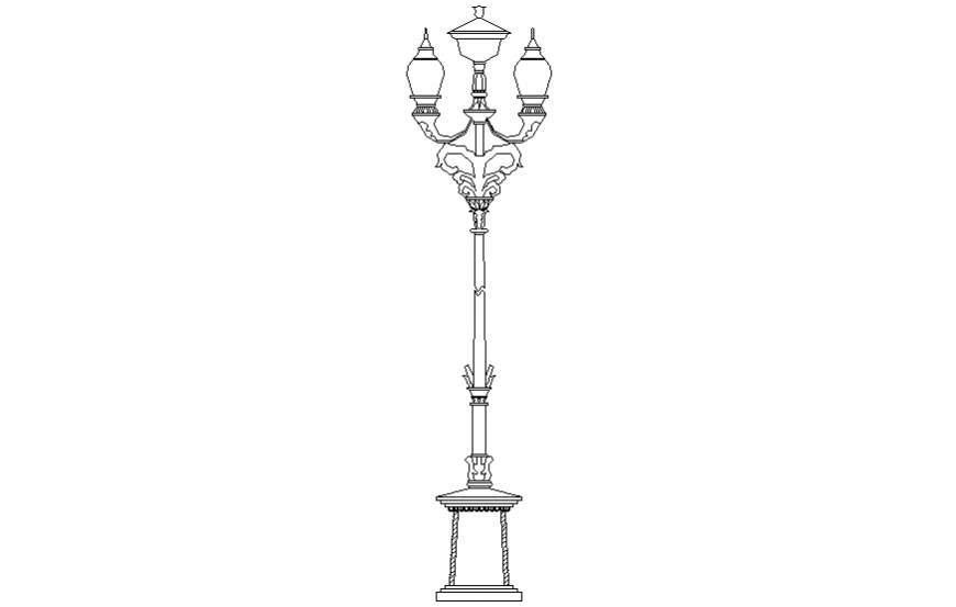 Park street light CAD blocks detail dwg file