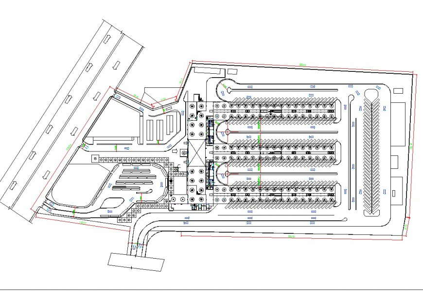Parking commercial building detail dwg file