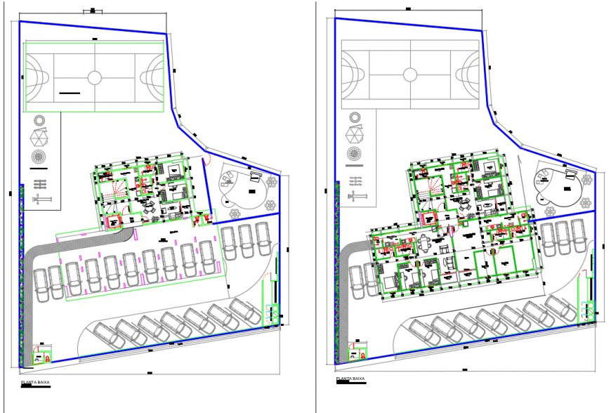 Parking commercial building plan