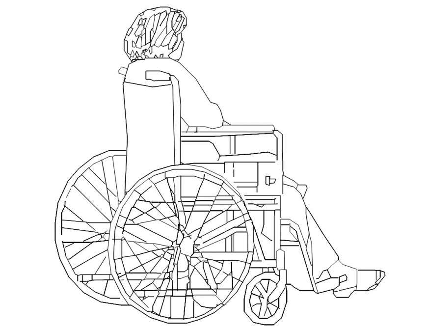 patient on handicap chair design