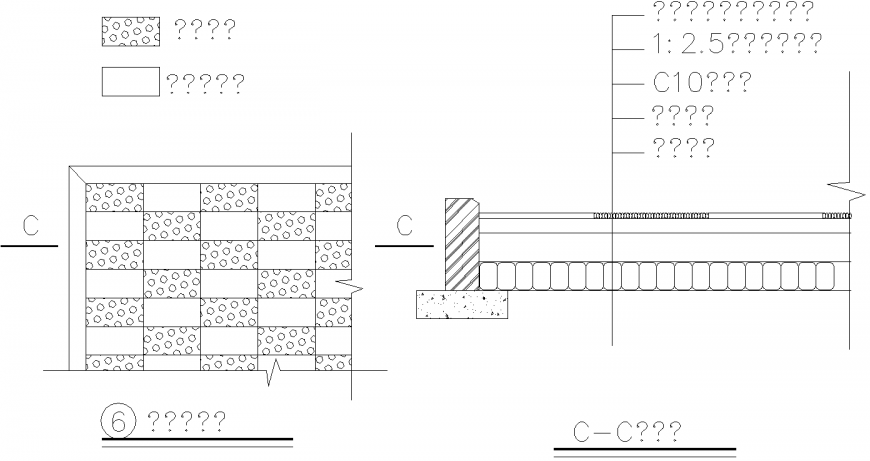 Pebble ground drawing in dwg file.