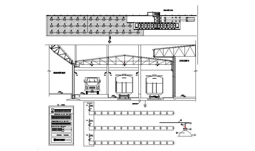 Pedestrian over bridge section and constructive structure details dwg file