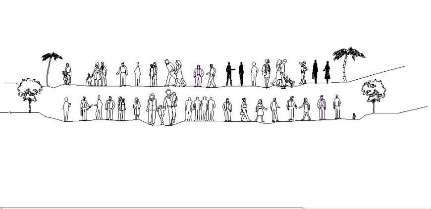 People AutoCAD block detail drawing in dwg AutoCAD file.