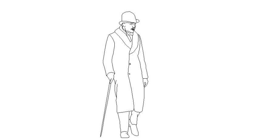 People block 2d view autocad file