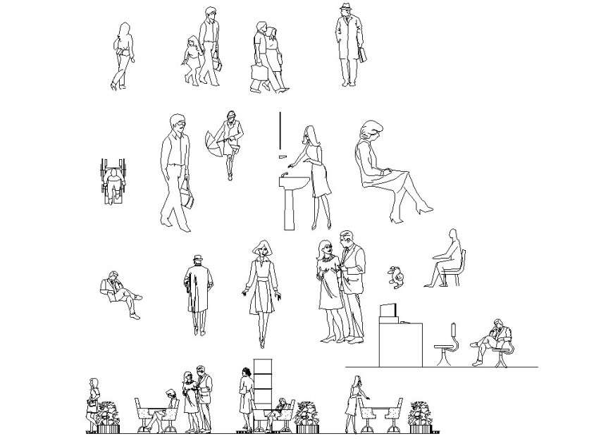 People different block in auto cad