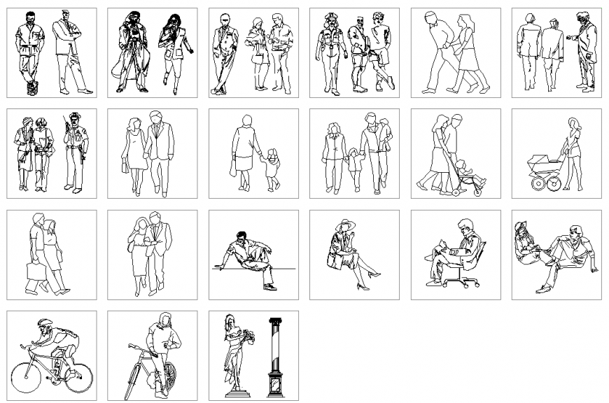 People plan detail dwg file.