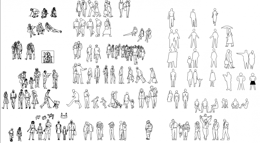 People plan detailing dwg file.