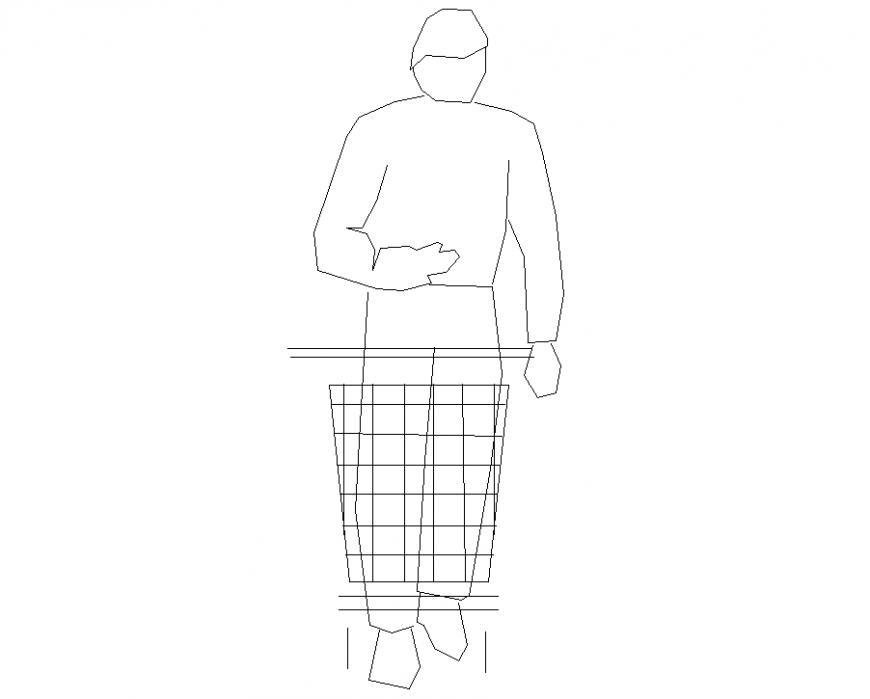 People plan with shopping detail dwg file.