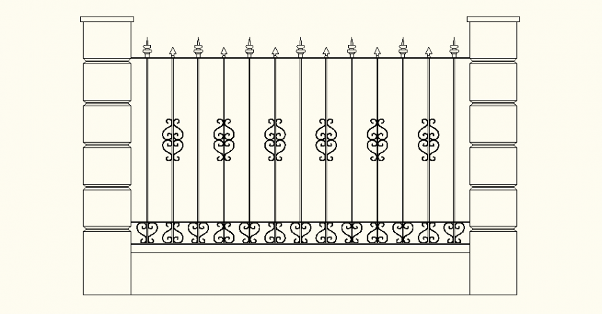 Perimeter Fence detail gate layout file
