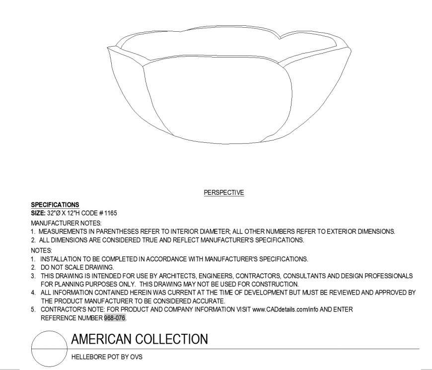 Perspective American collection plan autocad file