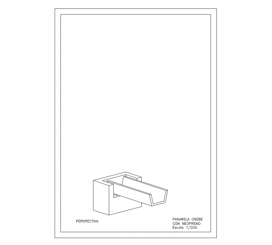 Perspective detail with mold support construction design dwg file