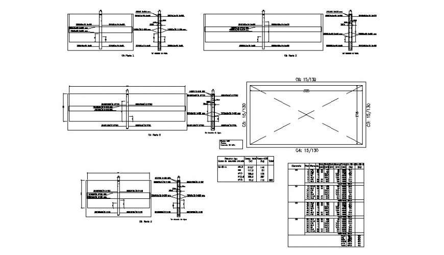 Pile section plan detail dwg file