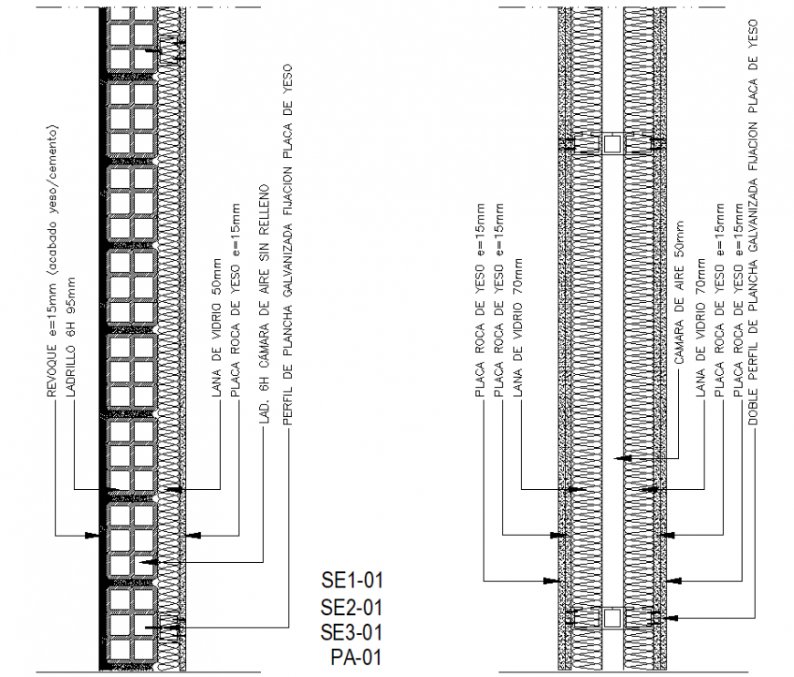 Pillar section detail dwg file