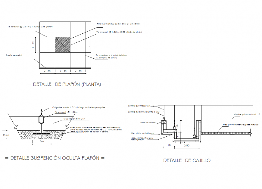 Plafond detail section autocad file