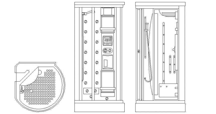 Plan and elevation shower autocad file