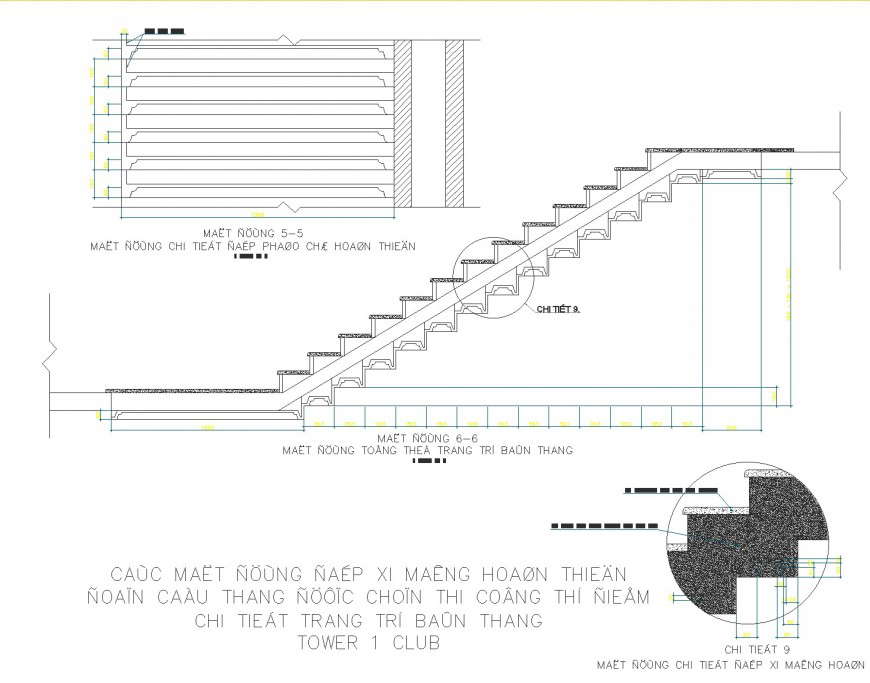 Plan and elevation staircase autocad file