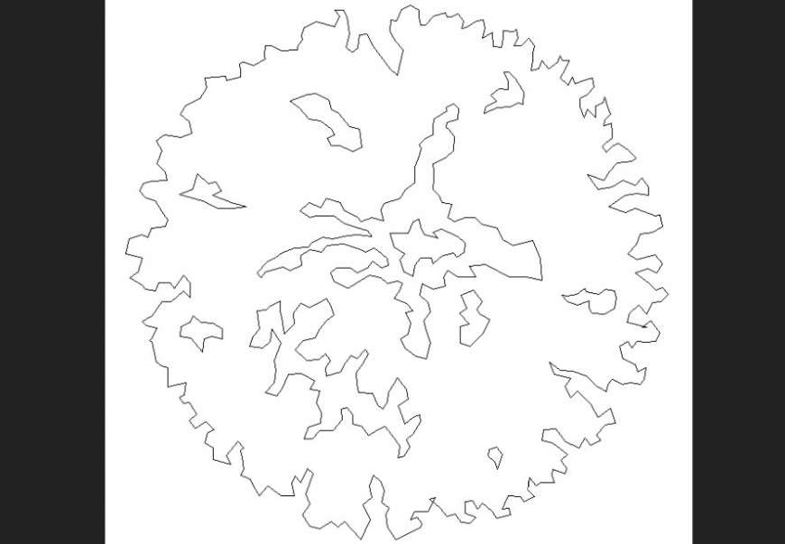 Plan of a tree with detail dwg file.
