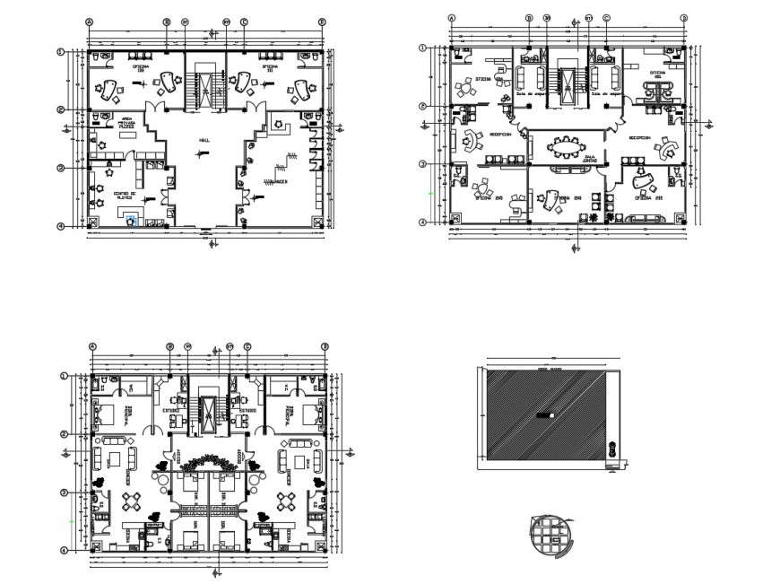 Plan of commercial building in auto cad file