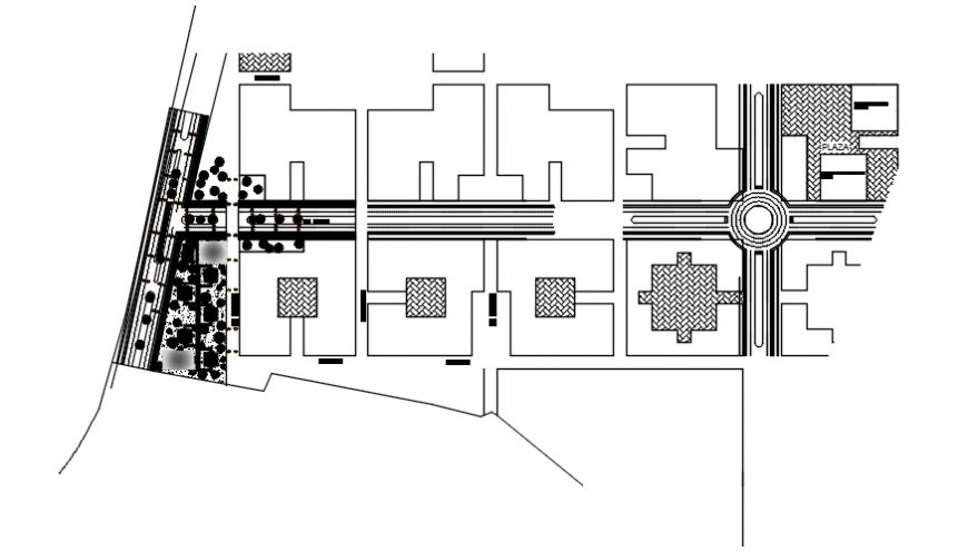 Plan of government camp project in auto cad file