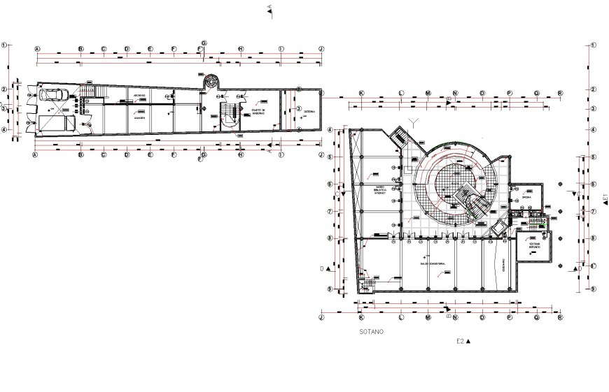 Plan office building detail dwg file