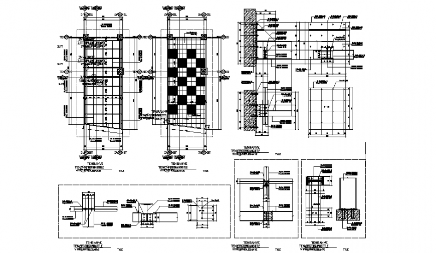 Planning foundation plan and section layout file