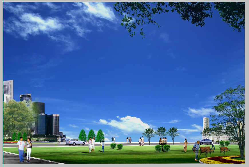 Play ground in residential area detail elevation Photoshop file