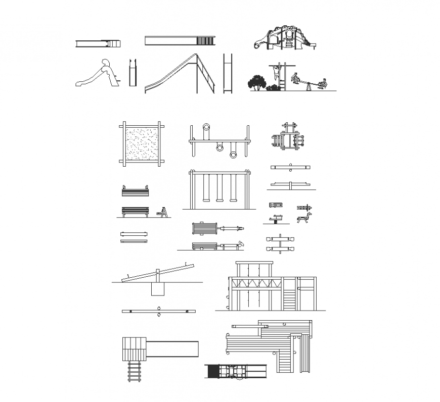 Playing equipment design dwg file