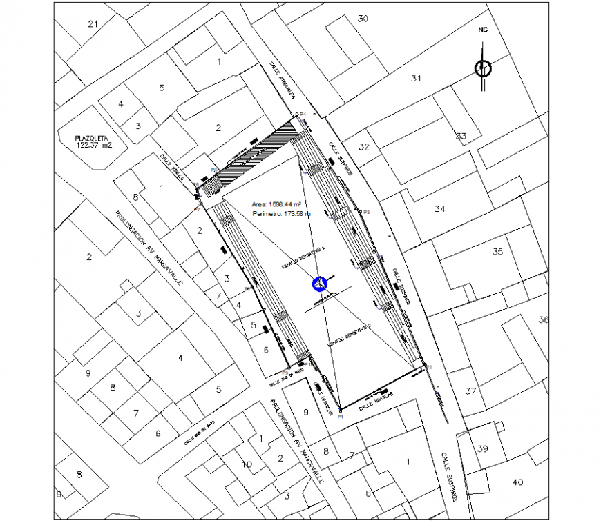 Plot layout block divided plan