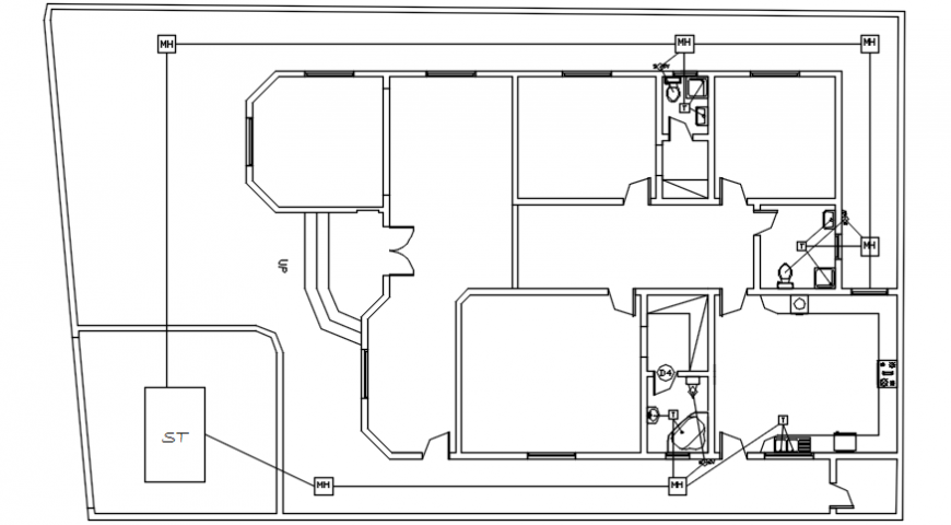 Plumbing layout plan cad file