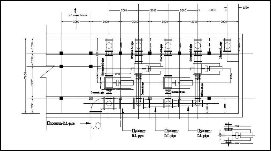 Plumbing sectional top view plan