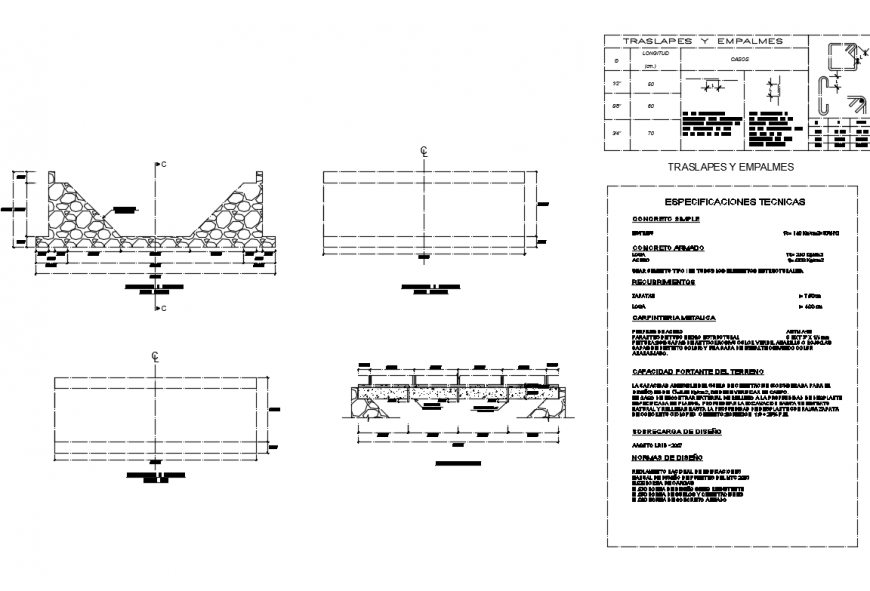 Ponton wall constructive structure cad drawing details dwg file