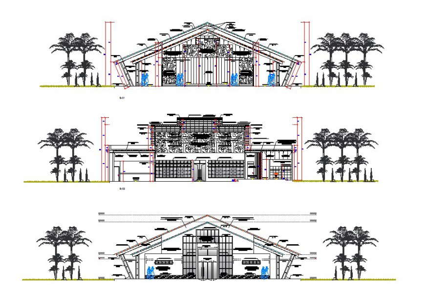 Posh building 2d elevation model detail