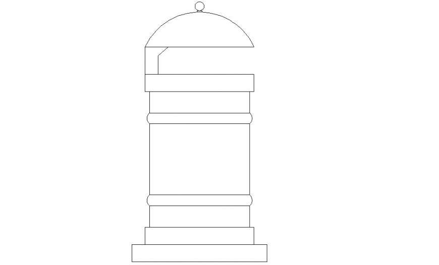 Post office front 2d detailing dwg file