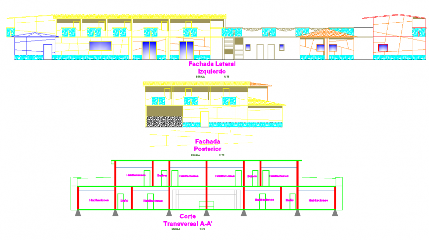 Private farmhouse 3d model in dwg AutoCAD file