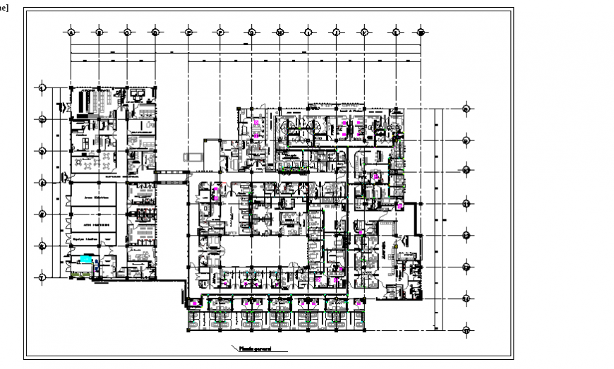 Proposed General Layout plan in hospital design drawing
