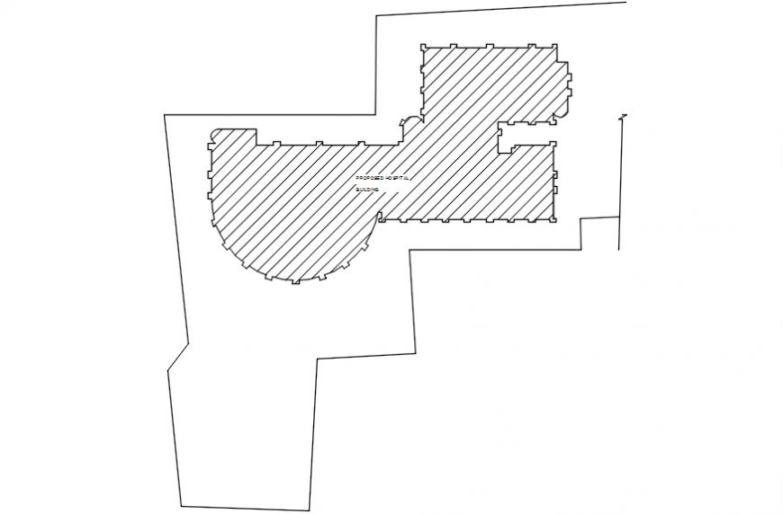Proposed hospital building top view plan
