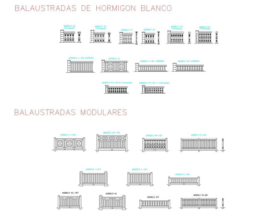 Railing 2 D design detail dwg file