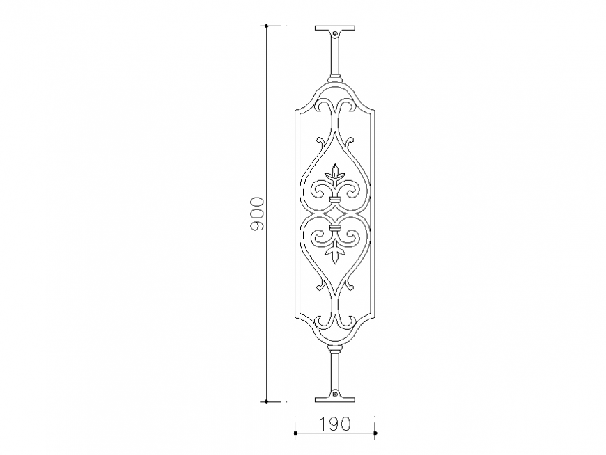 Railing design block auto-cad block dwg file