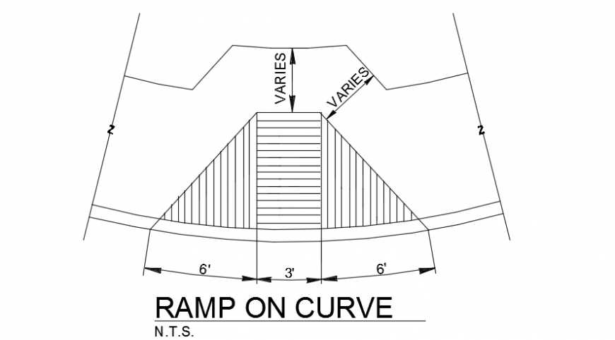 Ramp on curve sectional details