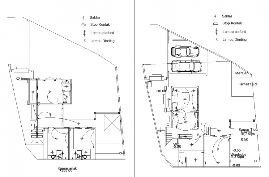 Raw house detail electric drawing in dwg file.
