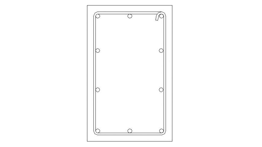 Rectangle column section plan autocad file