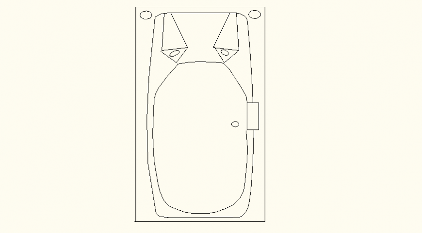 Rectangular detail sink dwg file