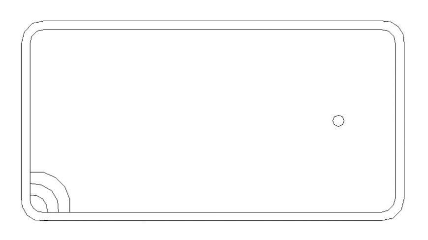 Rectangular shape pool details drawings 2d view autocad file